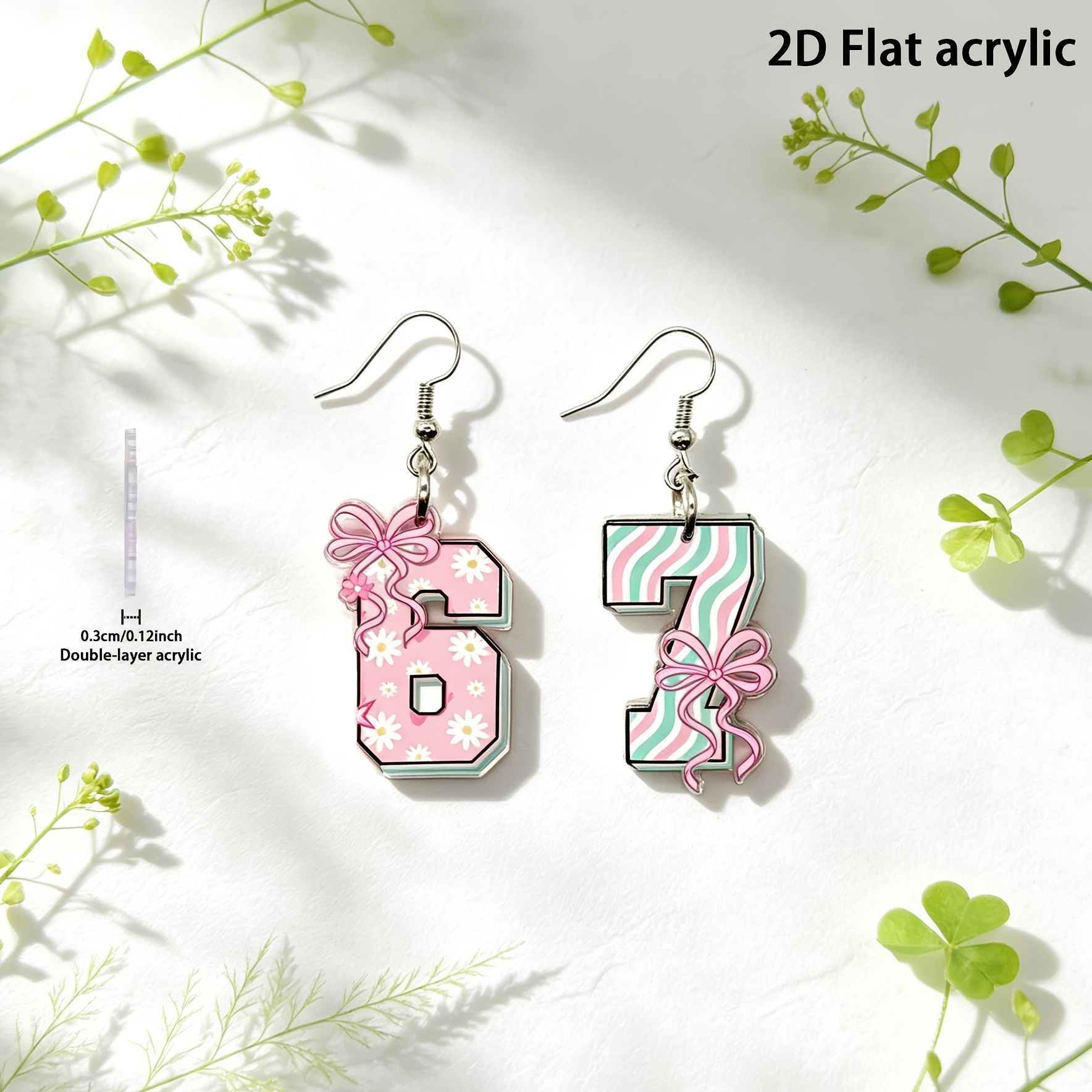 4pc Bowknot Acrylic Earrings Set, Retro Style Gift